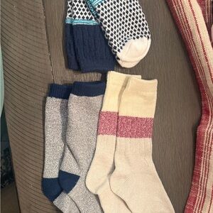 Blue and Gray Patterned Socks
